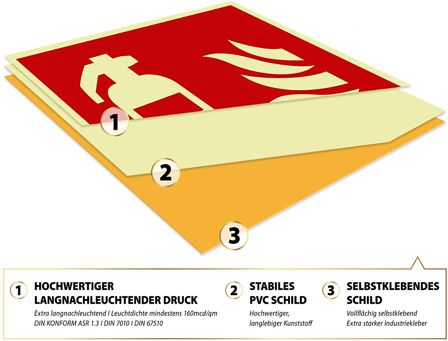 Schild Feuerlöscher | extra langnachleuchtend | PVC 200x200mm